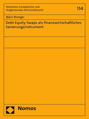 cover image of Debt Equity Swaps als finanzwirtschaftliches Sanierungsinstrument